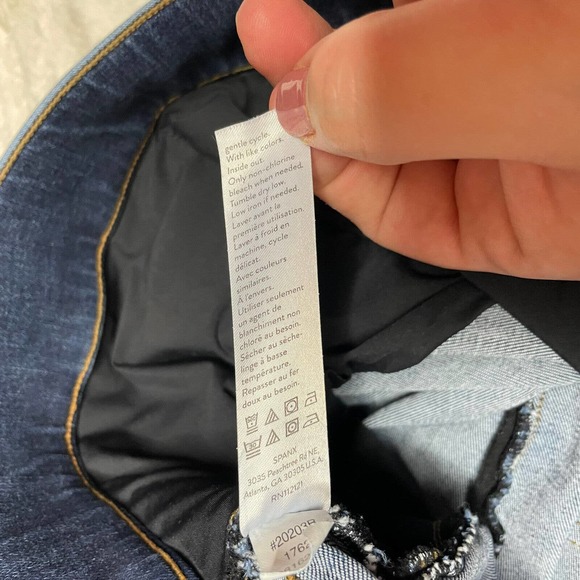 Spanx Jeans Leggings Skinny Jeans Distressed Ankle Size XL Dark Wash - Picture 13 of 13